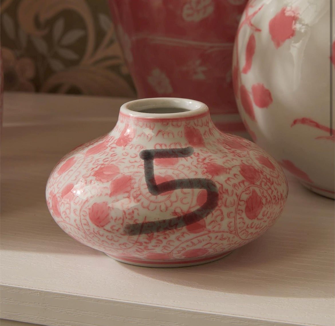 Pink Chinoiserie Vase-Each Sold Separately