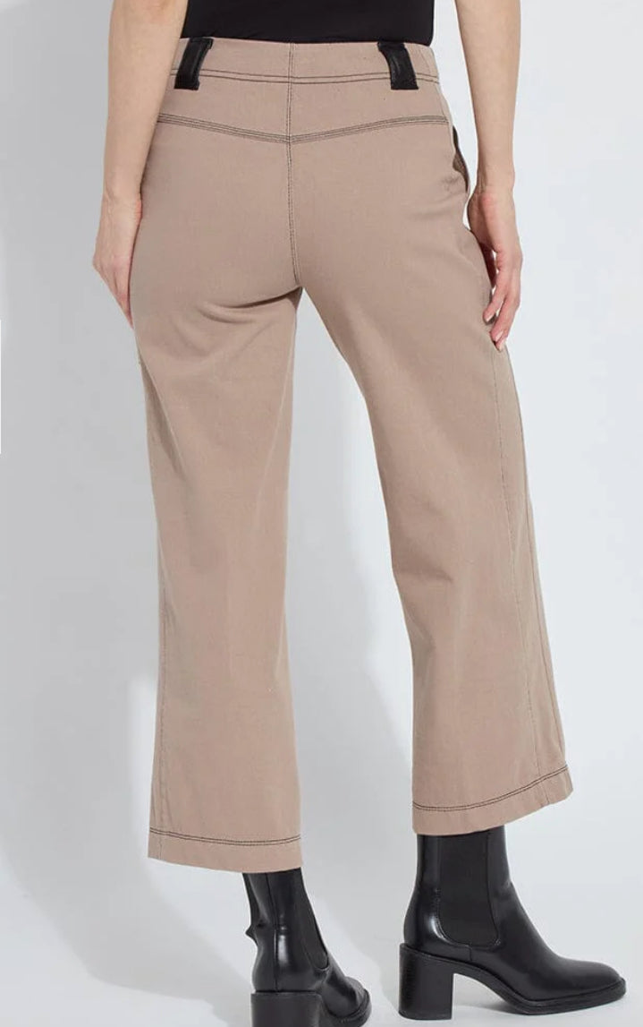 Valerie Wide Leg Crop Denim-Timeless Taupe