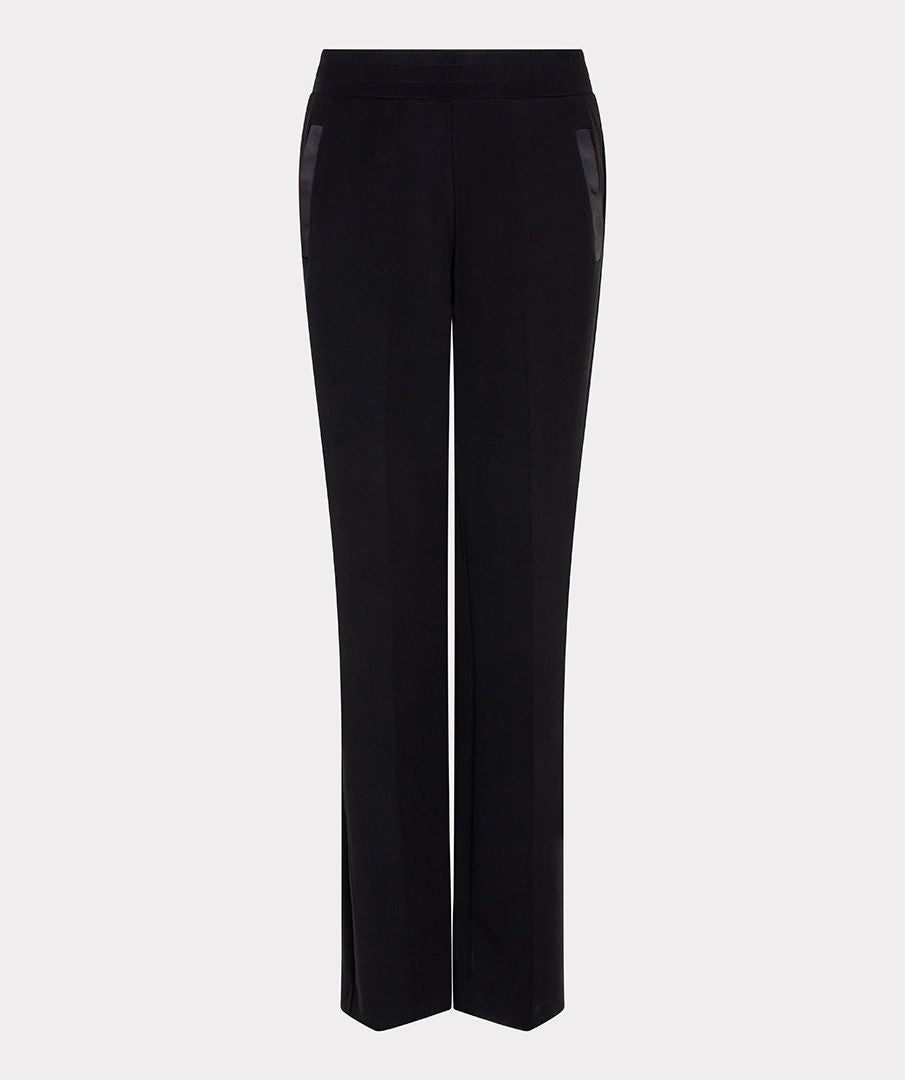 Modal Wide Leg Trouser-Black