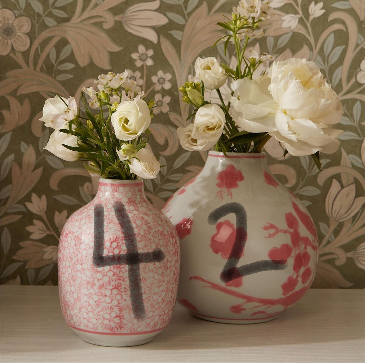 Pink Chinoiserie Vase-Each Sold Separately