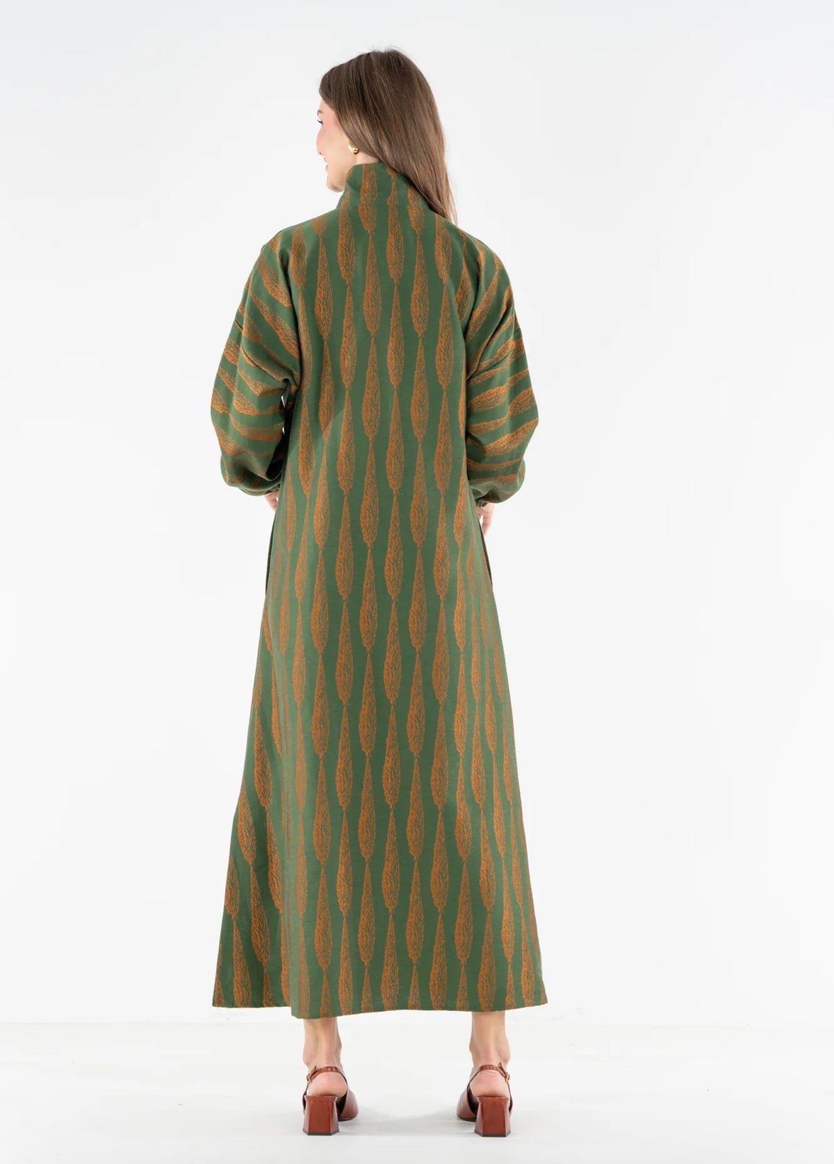Long-Sleeve Poppy Maxi Tuscan Villa