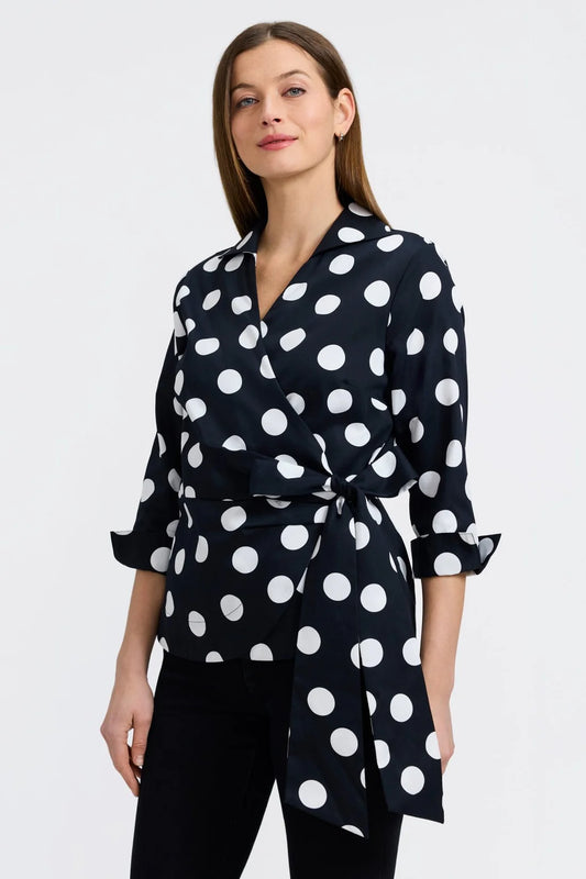 Salina Wrap Top-Polka Dot