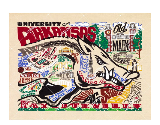 Arkansas, University of Collegiate Fine Art Print