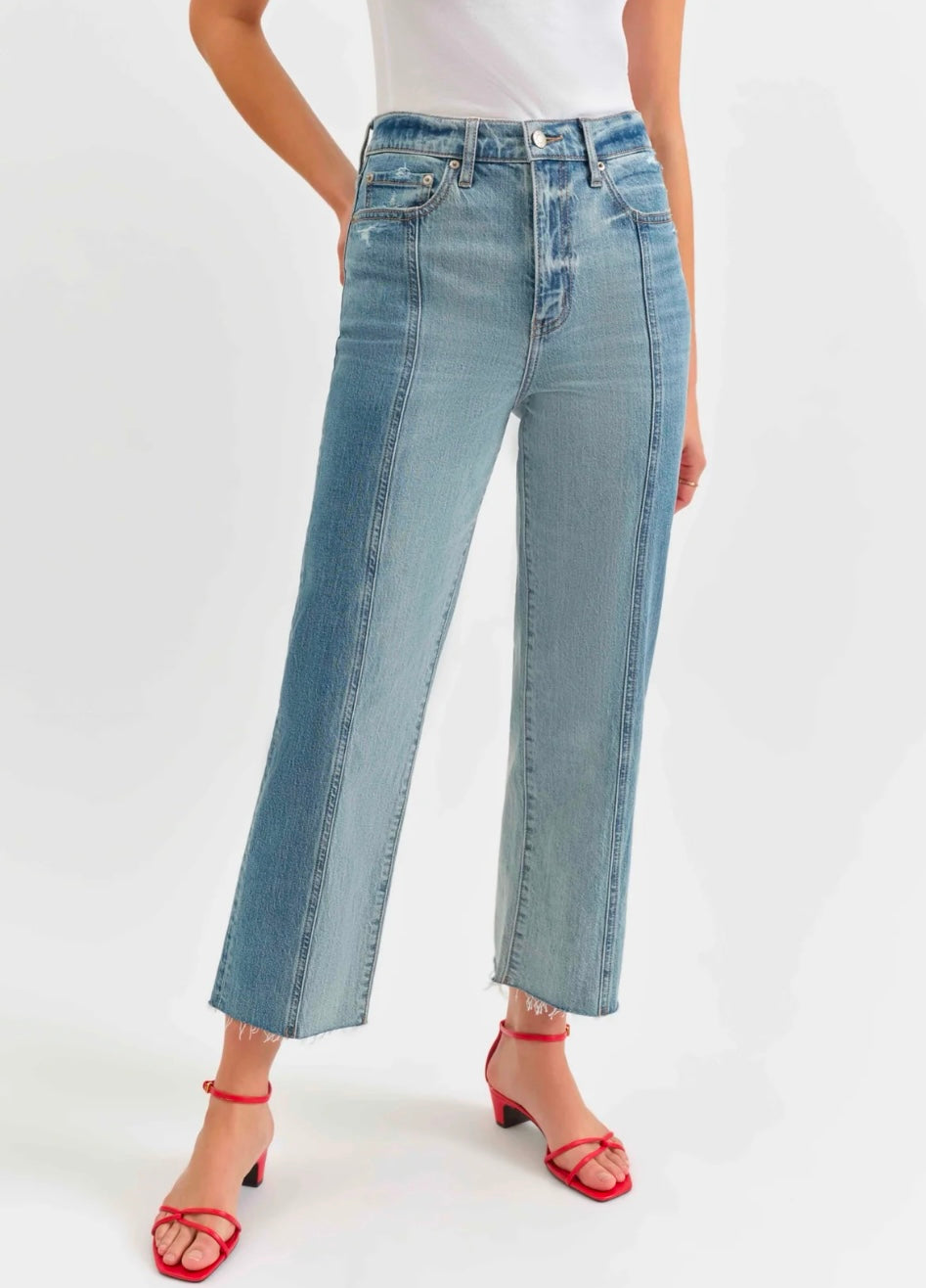 Sundaze Crop High Rise Vintage Straight Crop Jean-Co Star