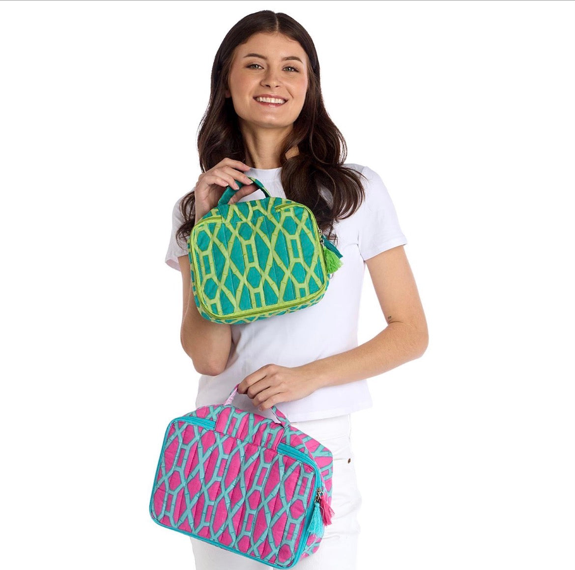 Preppy Bamboo Cotton Block Printed Packing Cubes Set