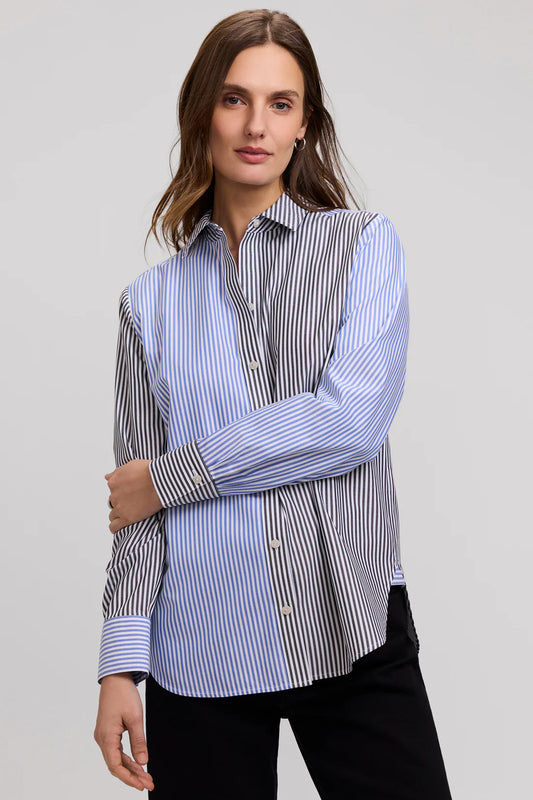 Meghan Pinpoint Stripe Long Sleeve Shirt