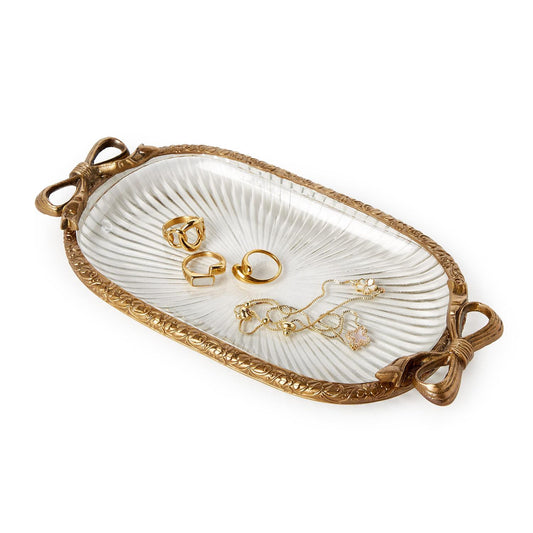 Bow Trinket Glass Tray