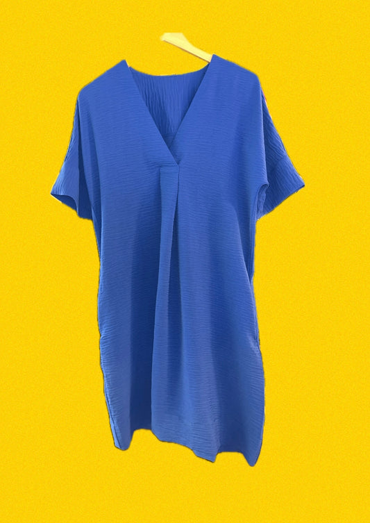 Popover Dolman Dress-Nautical Blue