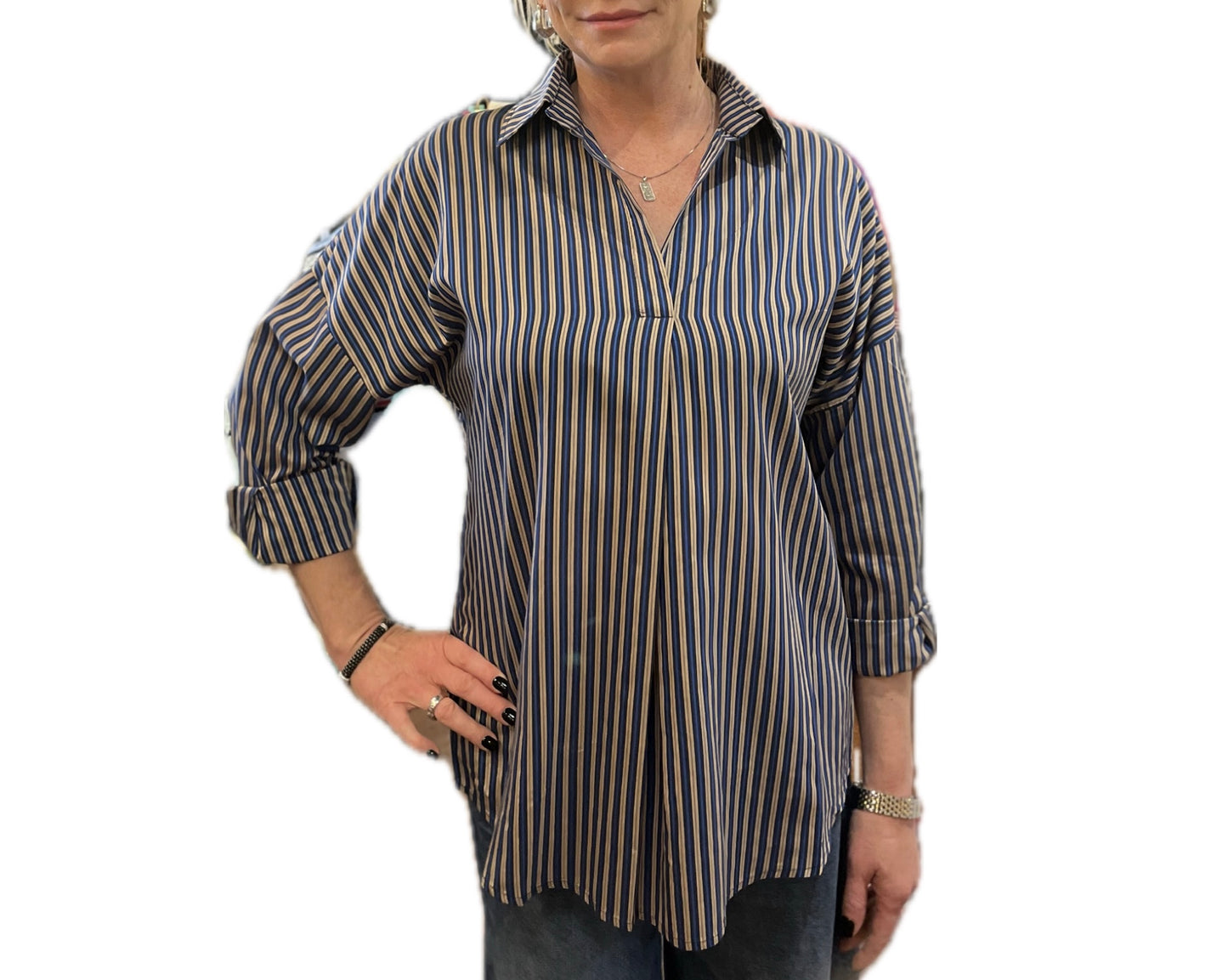 Preppy Striped Star Top