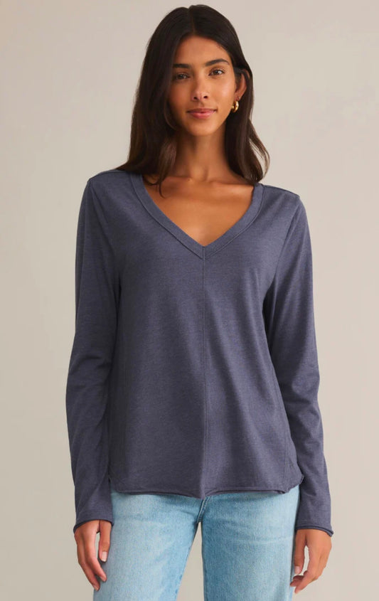 Vail Long Sleeve Tee-Worn Blue