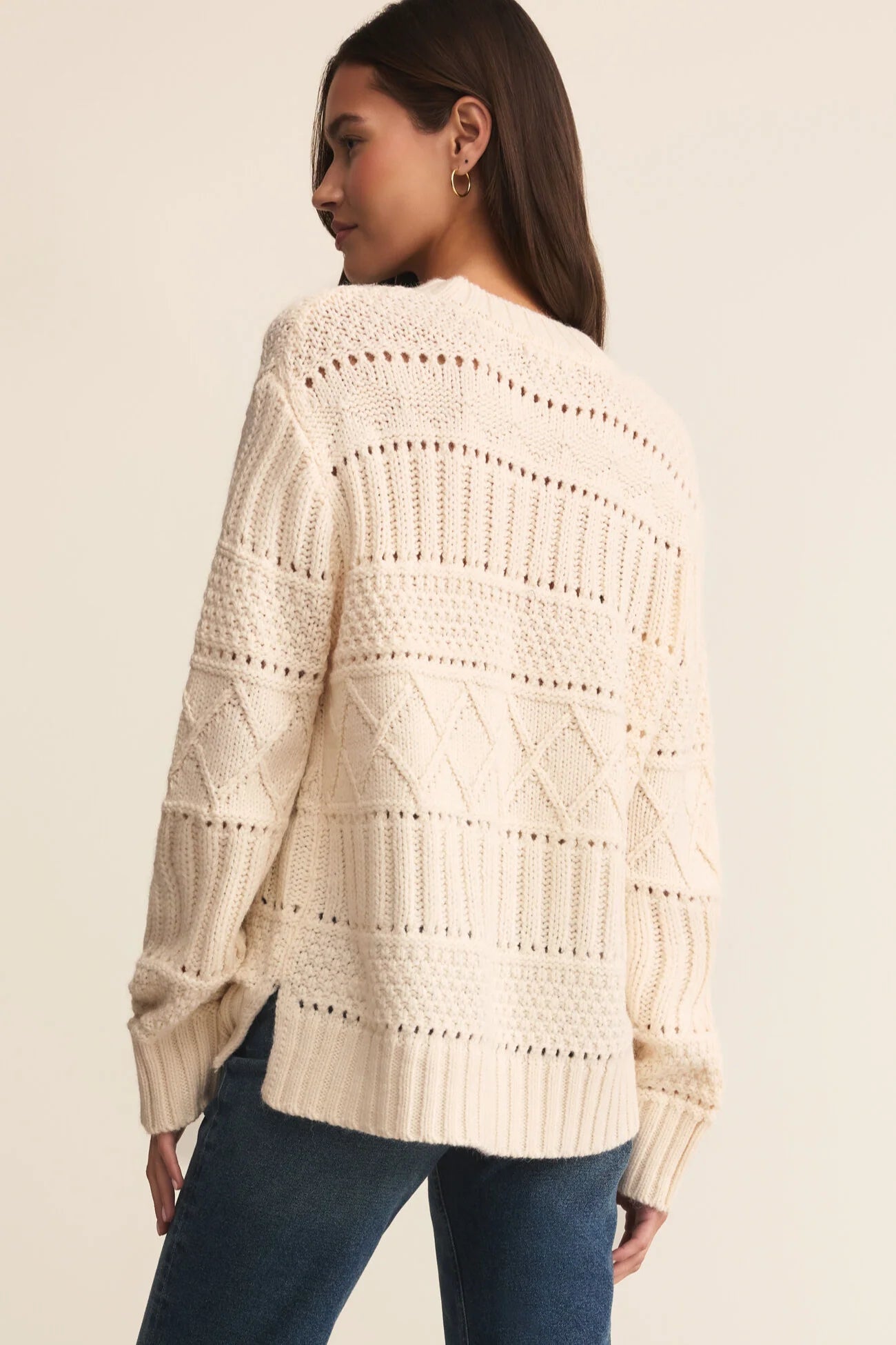 Cento Cable Sweater-Winter White