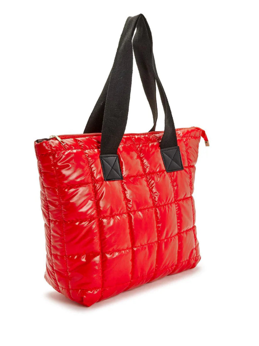 Puffer Nylon Tote with Zipper