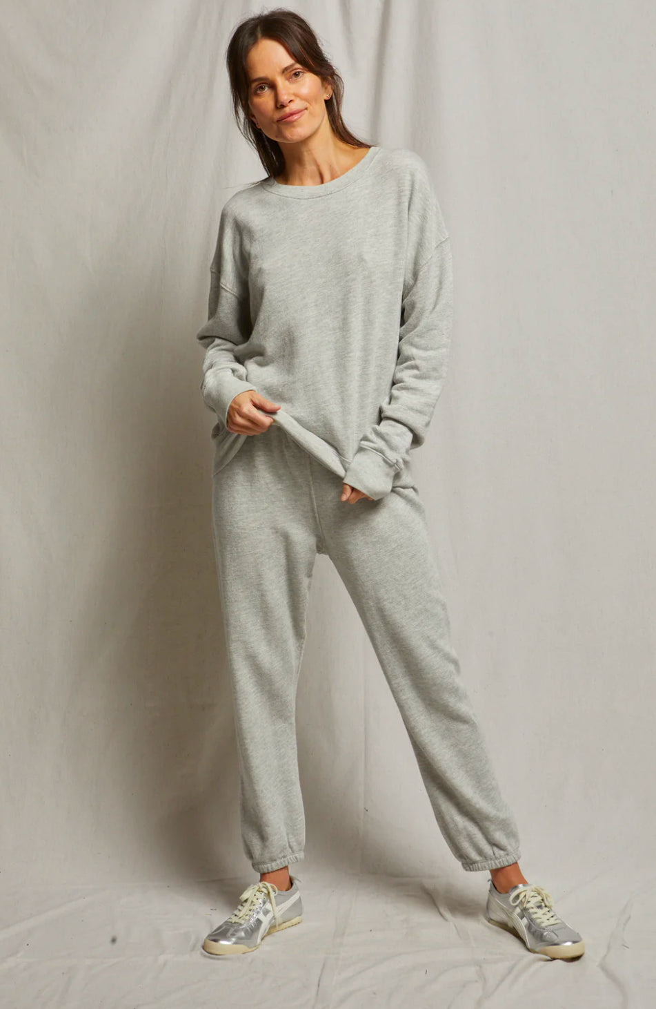 French Terry Pullover Sweatshirt-Heather Grey