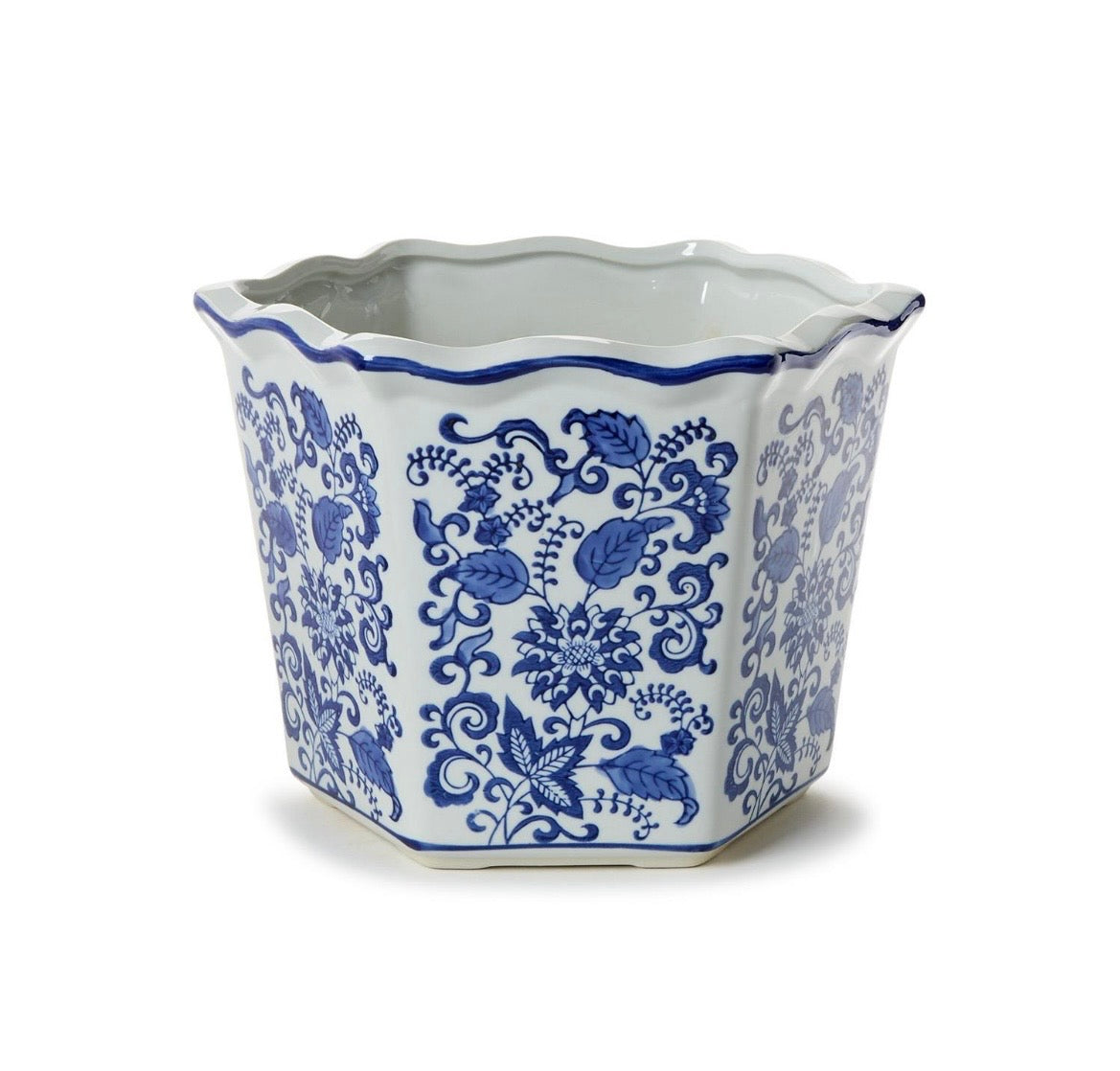 Blue and White Hand Painted Planters