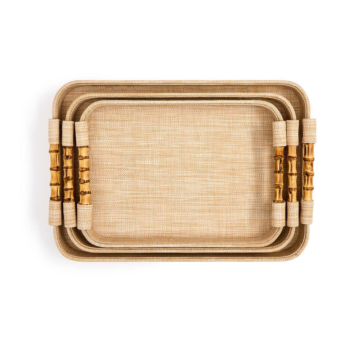 Natural Grass Trays-Set of 3