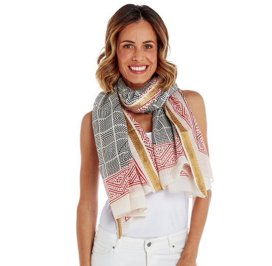 Power Move Hand Block Printed Scarf