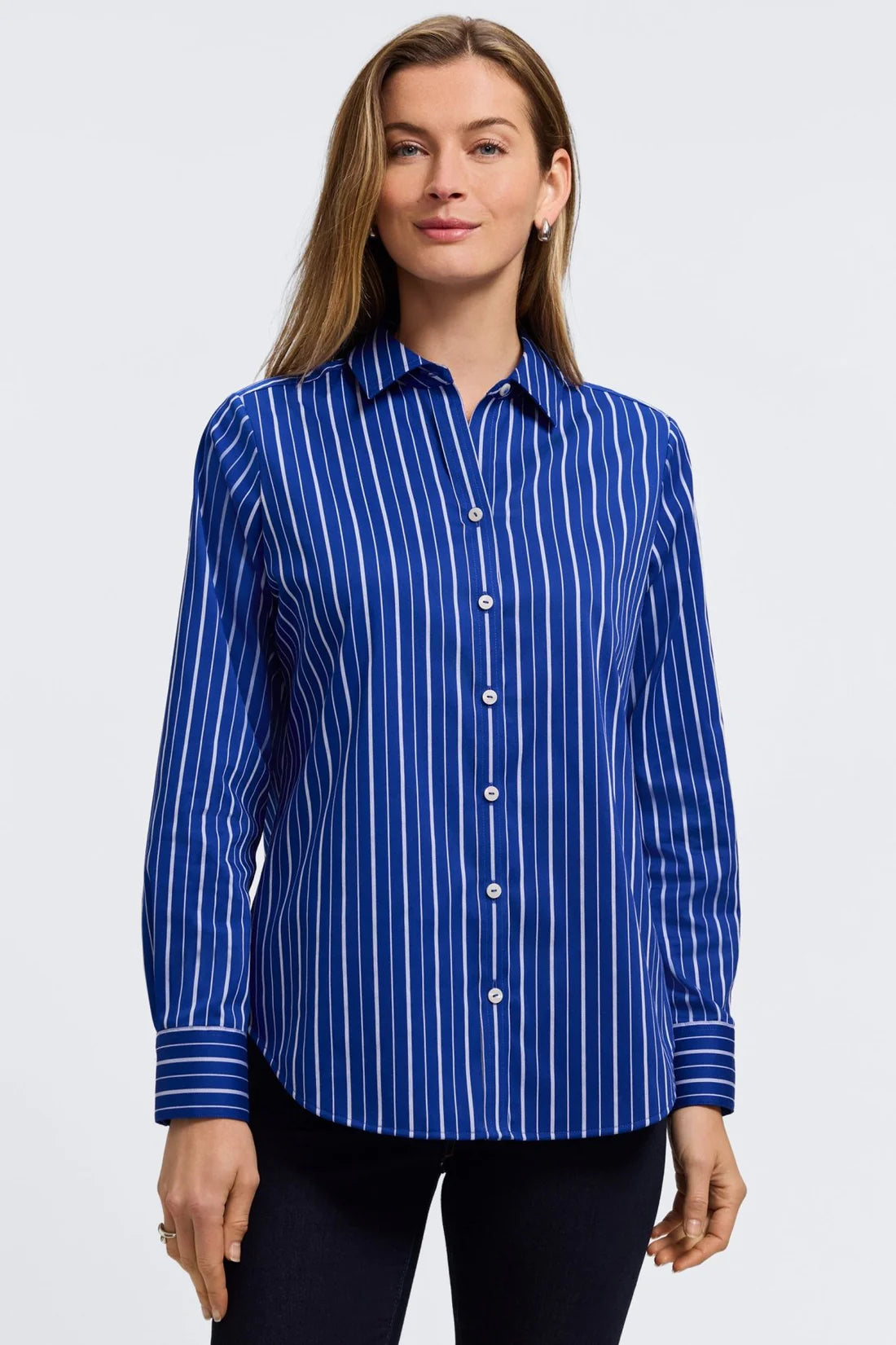 Margie Classic Wide Stripe Long Sleeve Shirt