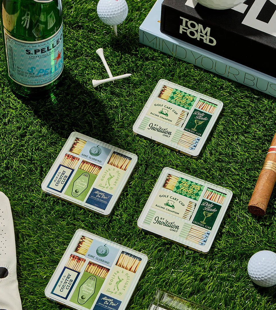 Golf Matchbook Coasters