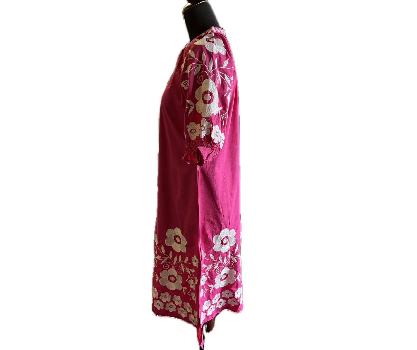 Vati Embroidered Dress-Fuschia
