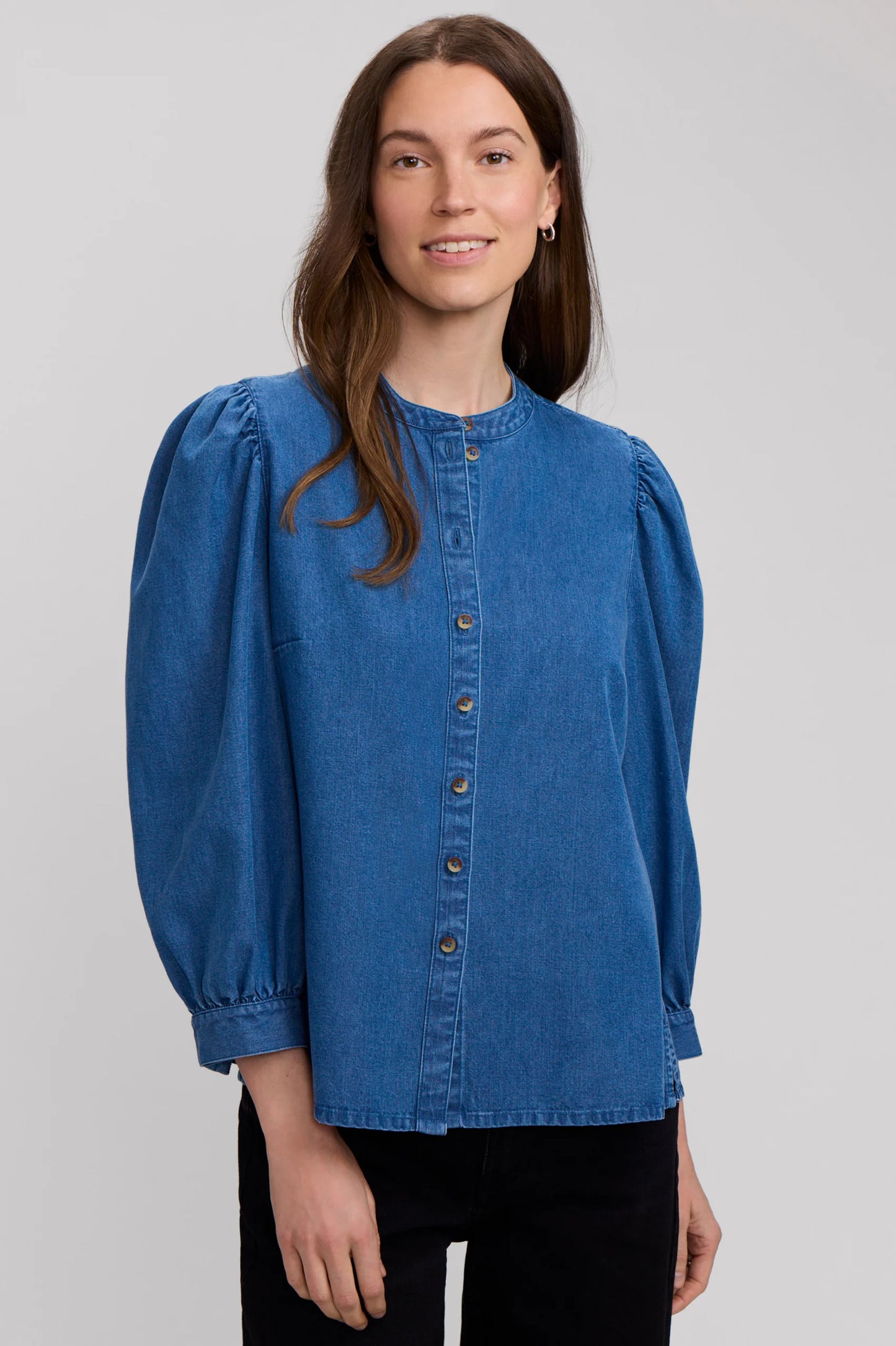 Helsa Denim 3/4 Sleeve Shirt