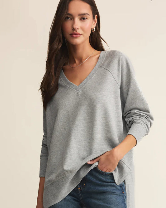 Weekender V Neck - Heather Grey