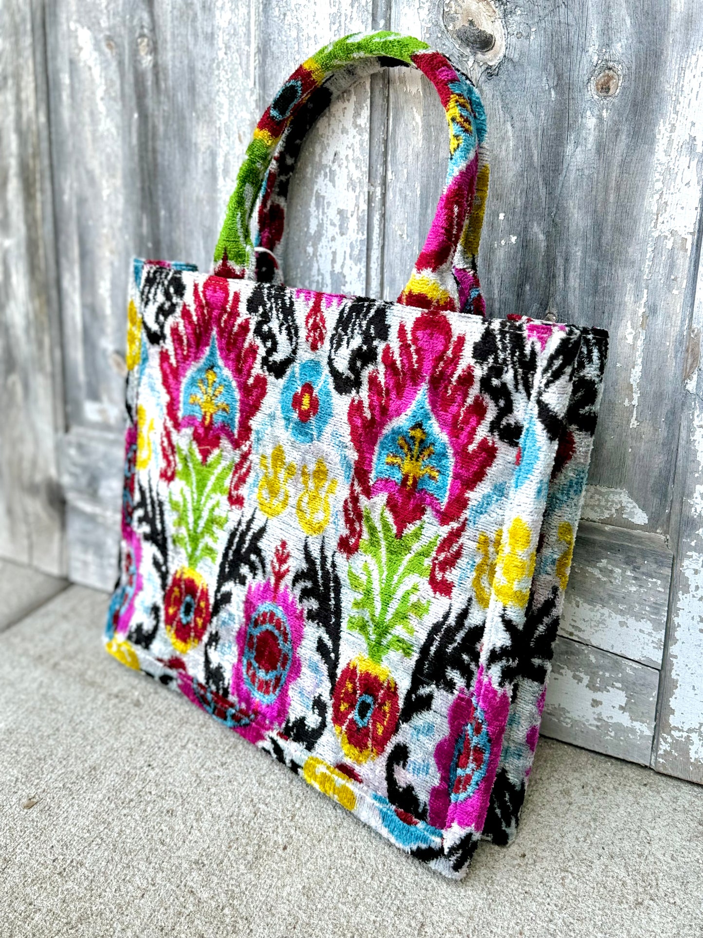 Large Tote Ikat Handle