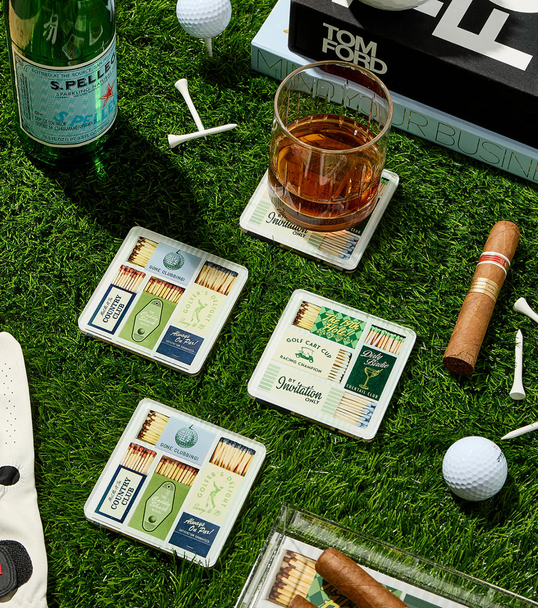 Golf Matchbook Coasters