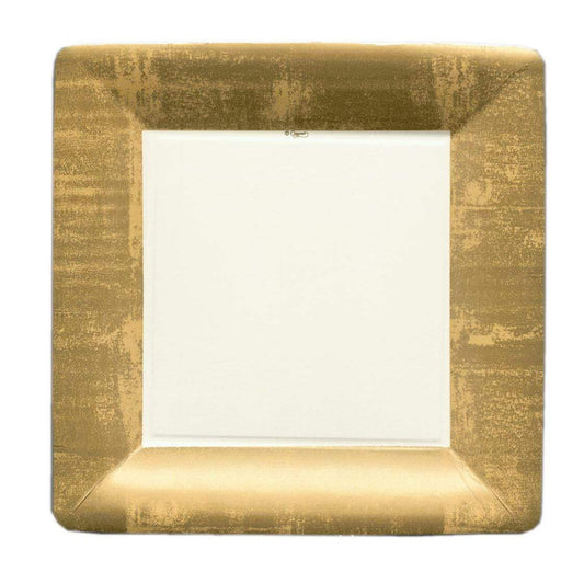 Gold Leaf Square Paper Plates-8/set