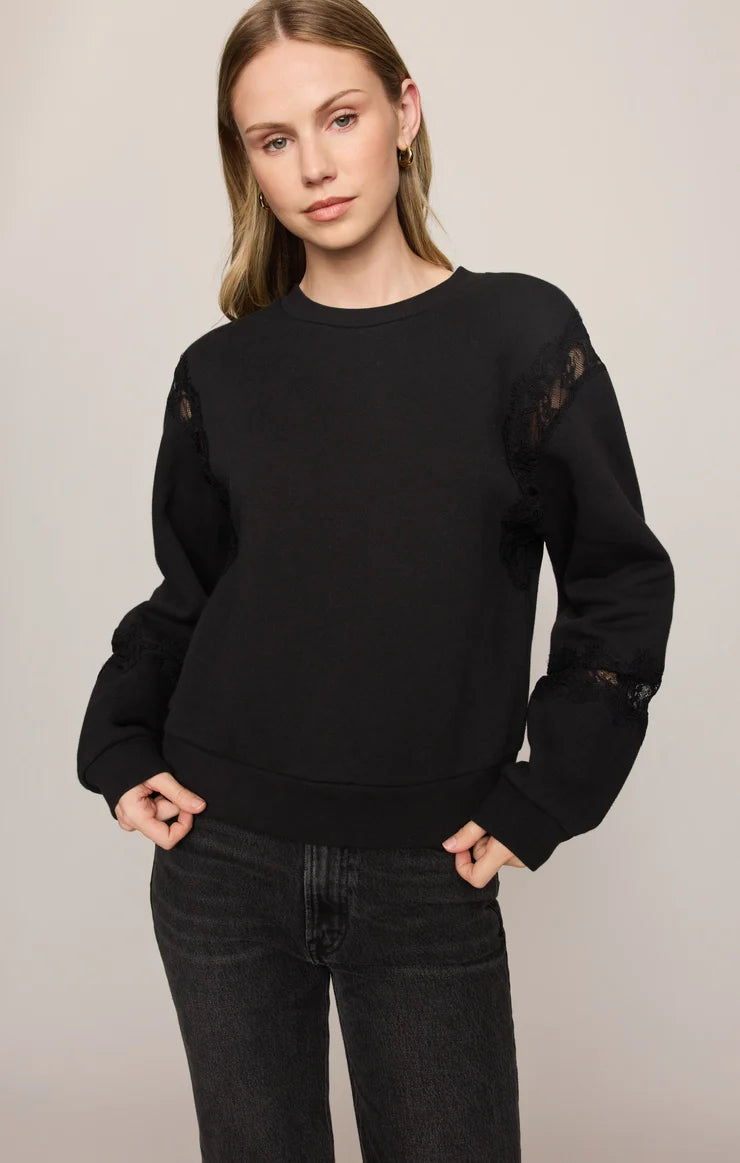 HIDDEN HILLS LACE-TRIM SWEATSHIRT