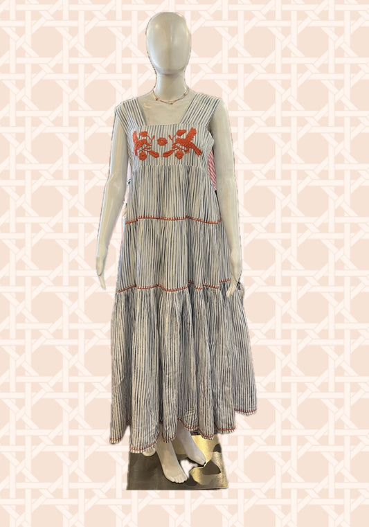 Tiered Maxi Dress with Embroidery