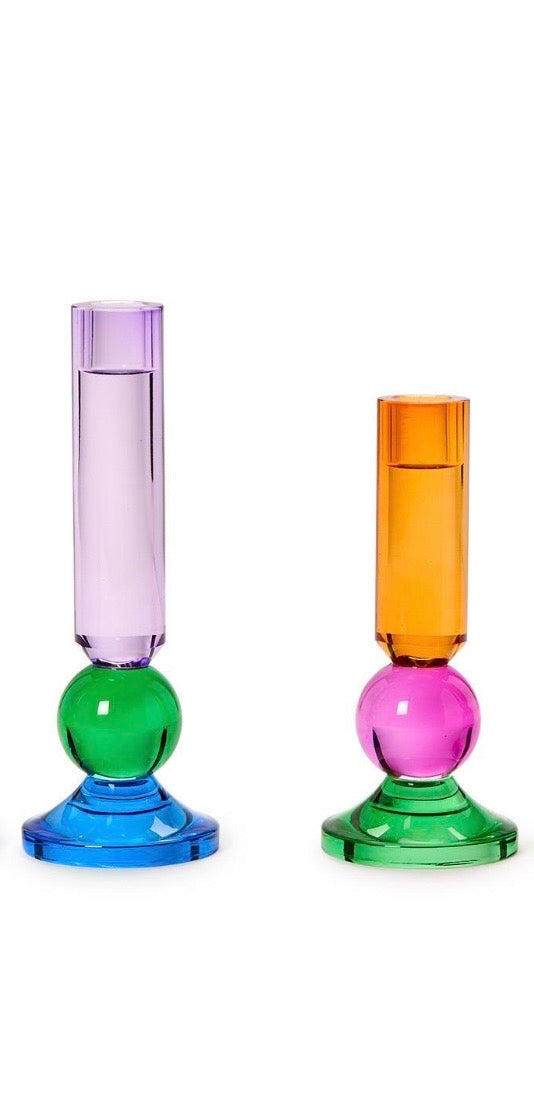 Glass Candleholders-Set of 2