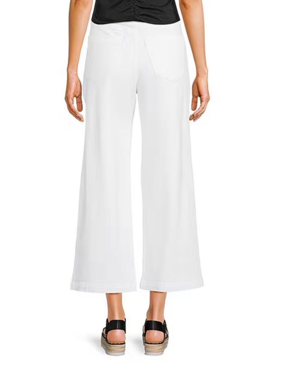 Valley Girl High Rise Wide Leg Jeans-white