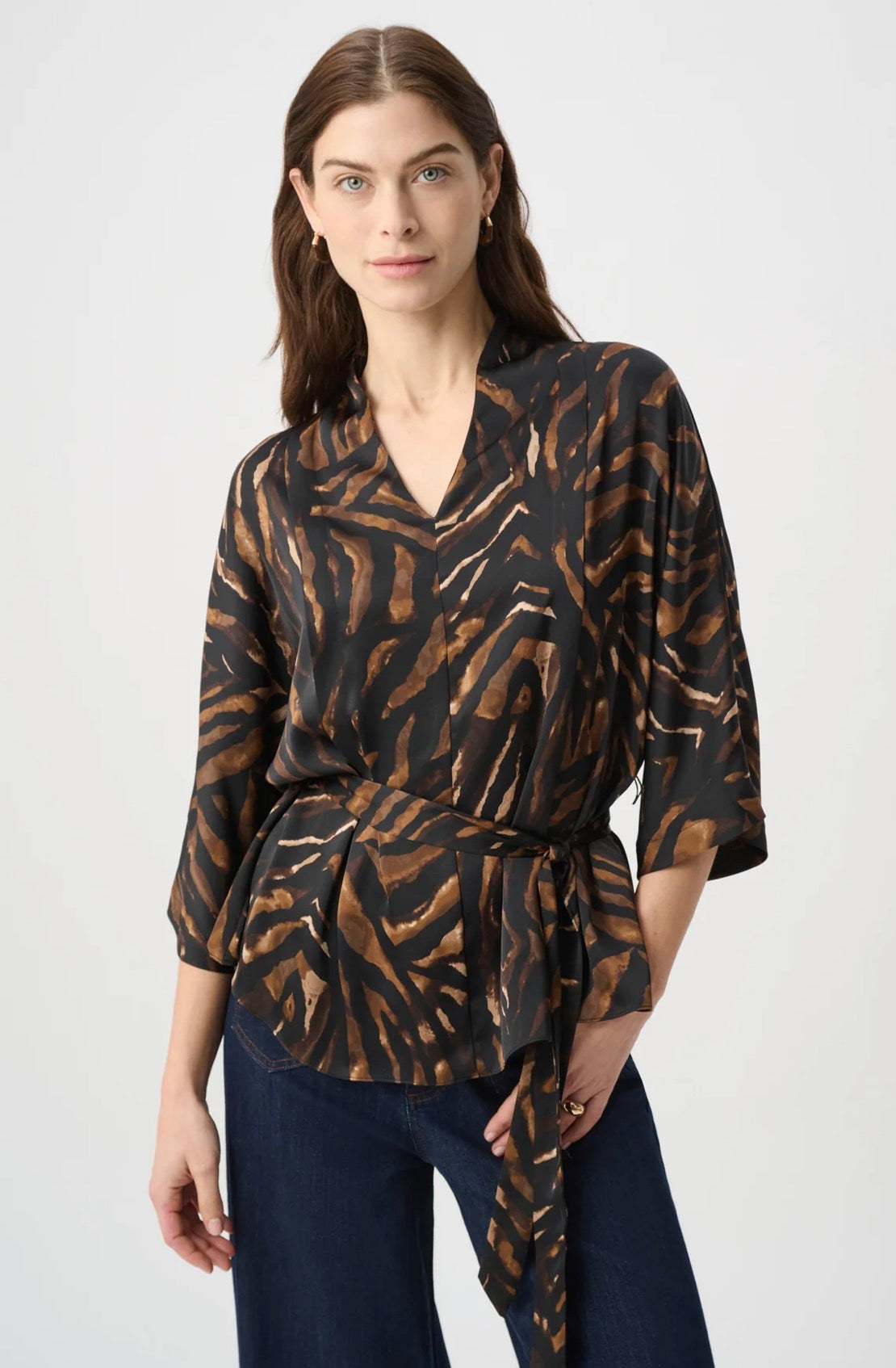 Satin Animal Print Blouse