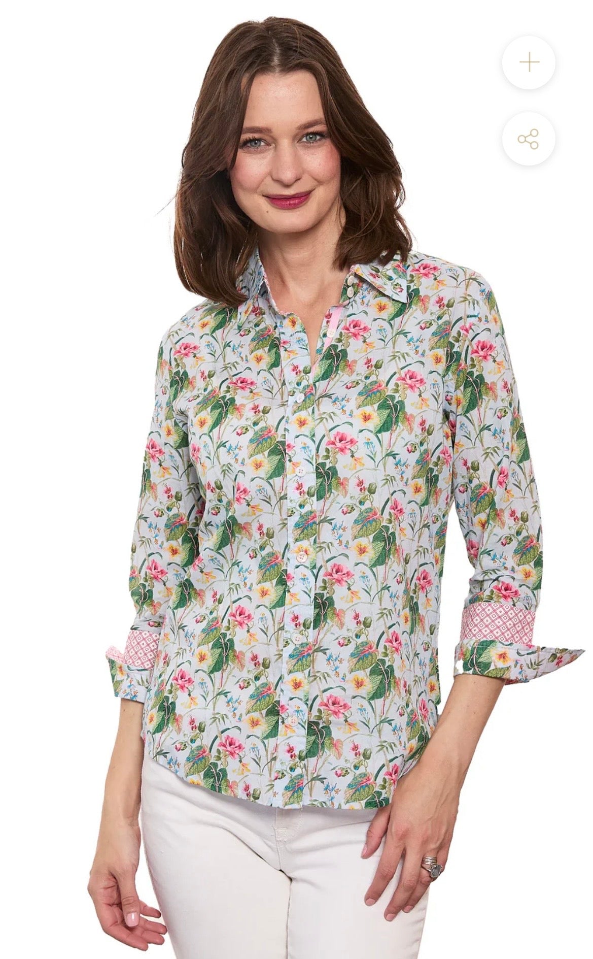 Dizzy Lizzy 3/4 Sleeve Rome Shirt- Floral