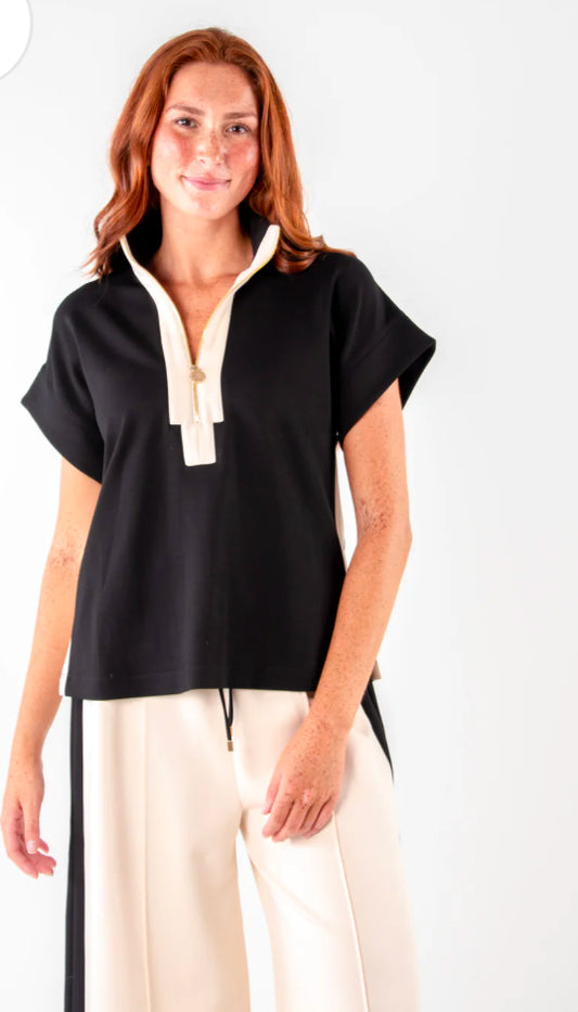 Poppy Pullover-Scuba Black Sand