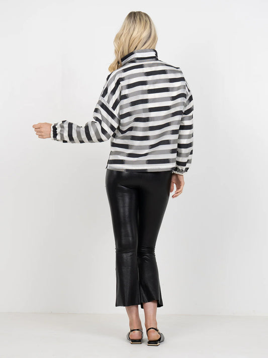 LONG-SLEEVE POPPY-Truffle Stripe