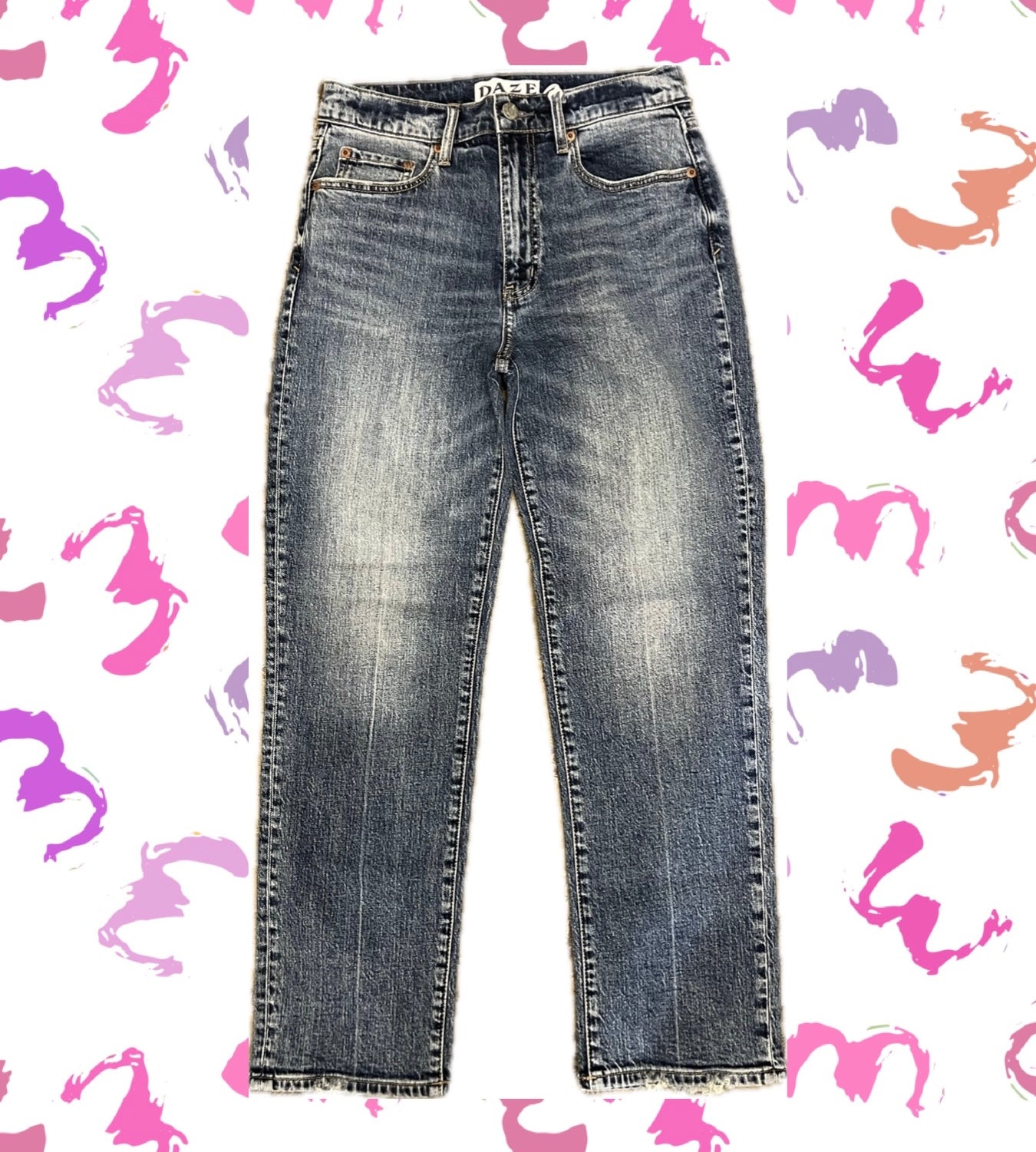 Daze Denim Straight up High Rise Straight Leg Jean