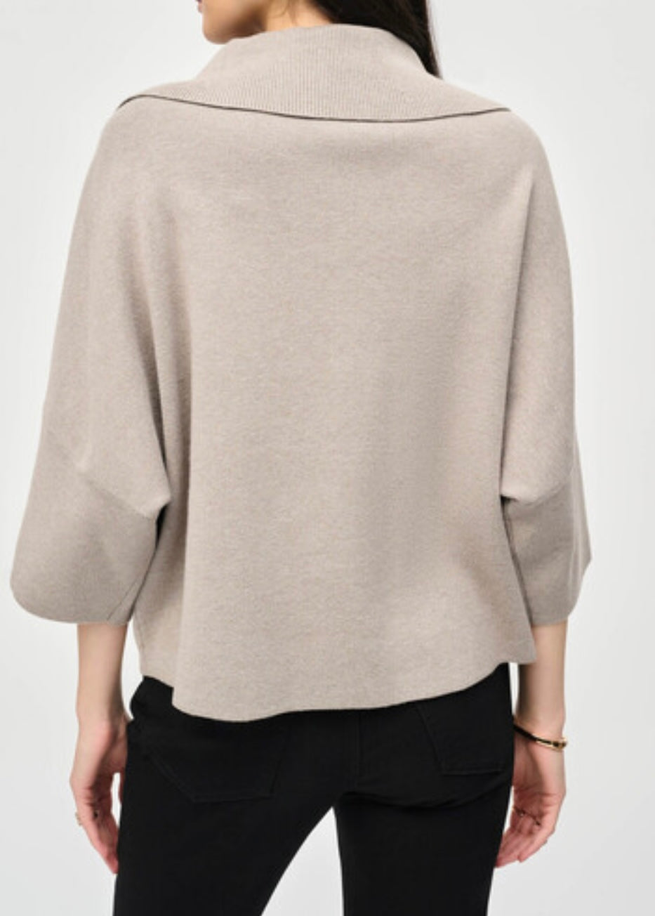 JACQUARD ZIPPED COLLAR SWEATER