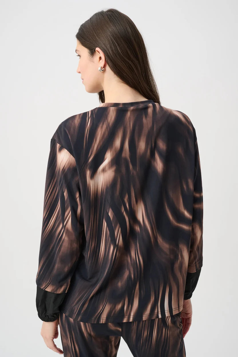 Animal Print Puff Sleeve Top