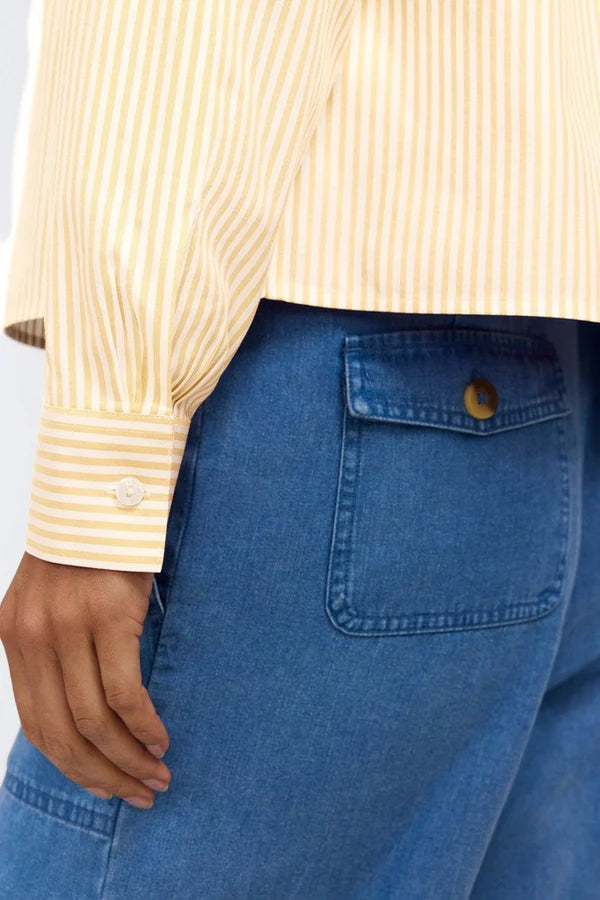 Jodie No Iron Pinpoint Stripe Long Sleeve Short Shirt