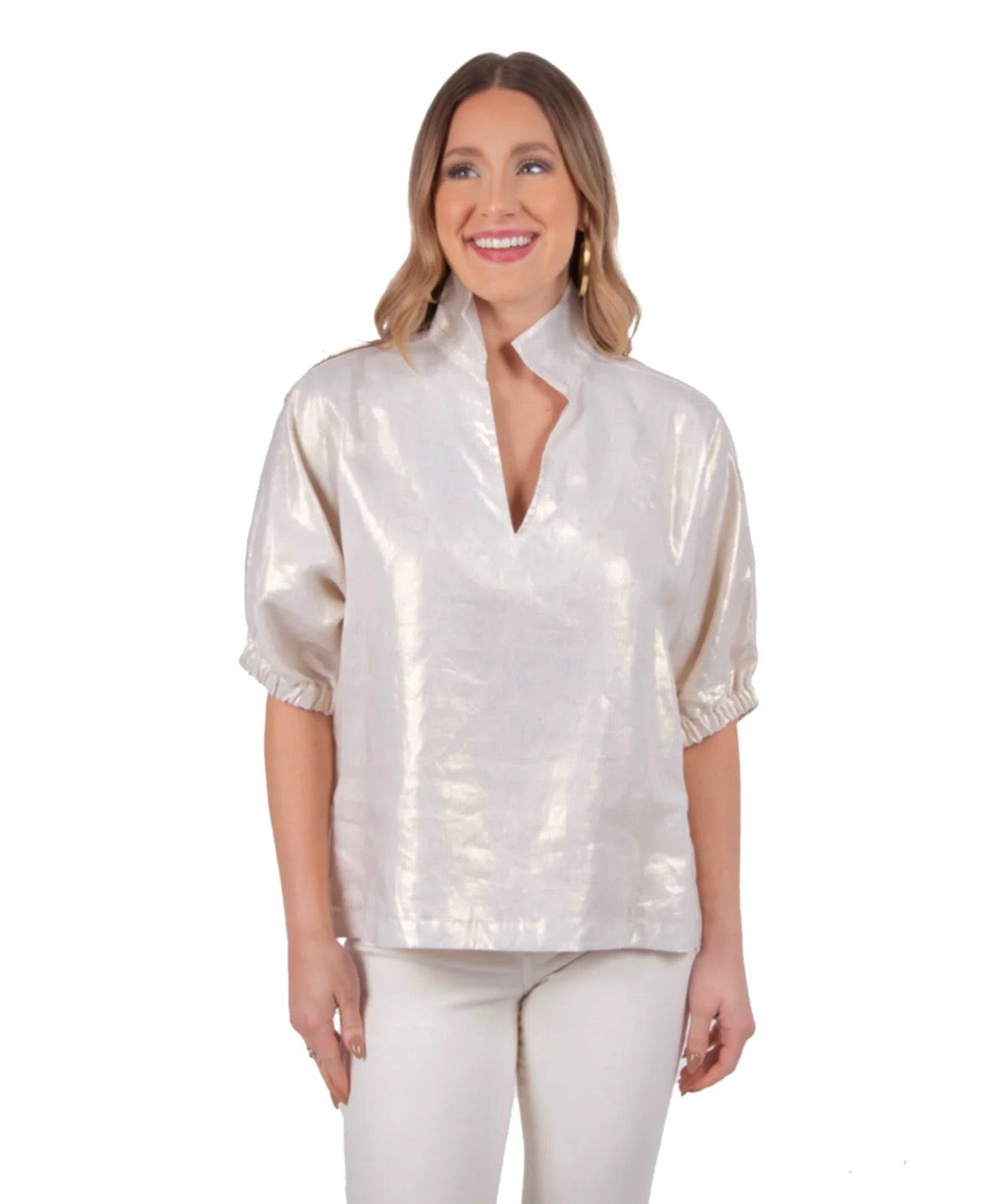 Poppy Top - White Gold