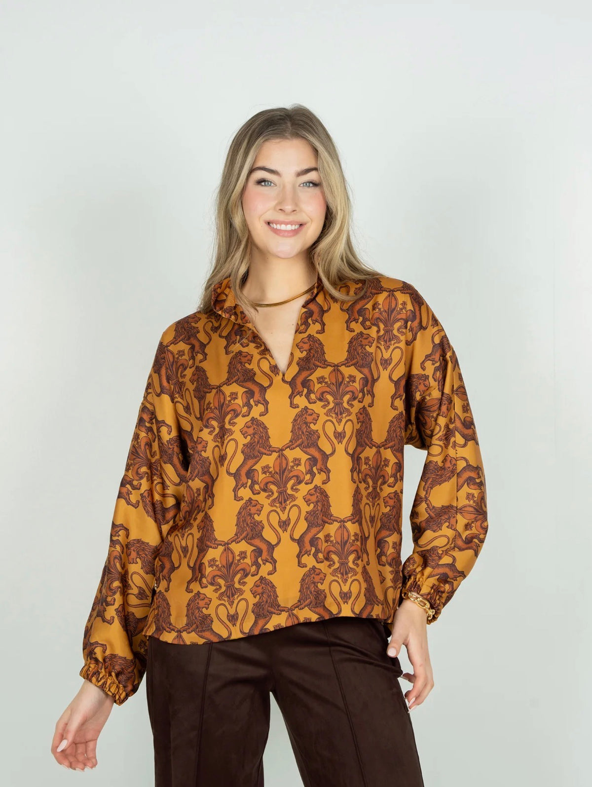 Long-Sleeve Poppy Leone Top