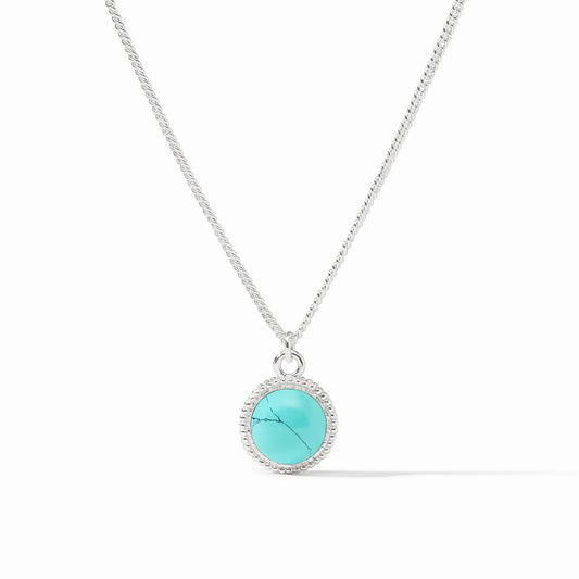Julie Vos Fleur-de-Lis Solitaire Necklace-Turquoise