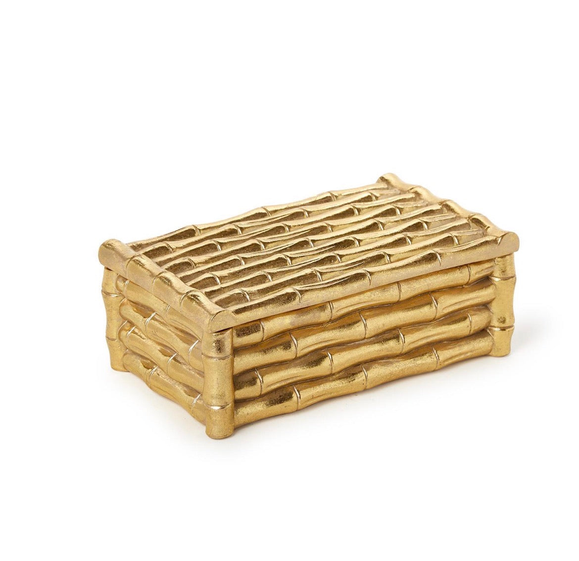 Gold Bamboo Box w/ Velvet Lining