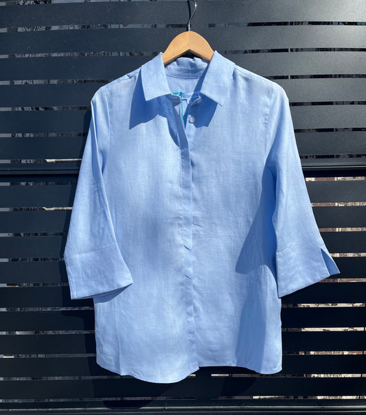 Lenar Linen Shirt-Azul