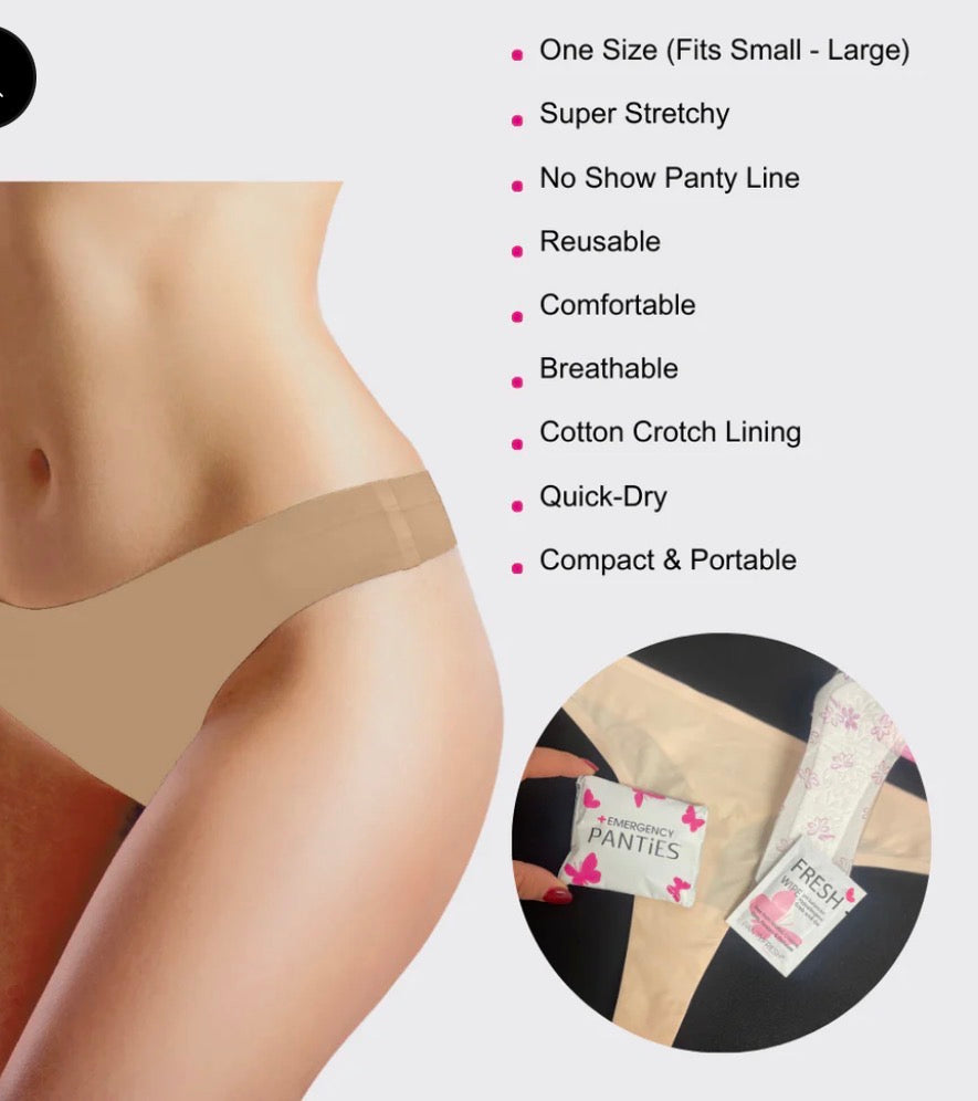 Emergency Panties Thong ONE SIZE Fits S-L