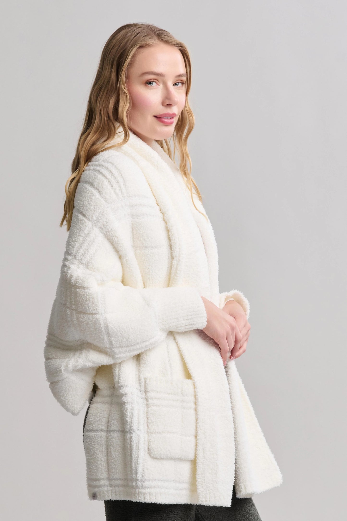 CozyChic Cotton Blanket Wrap- Tonal Plaid