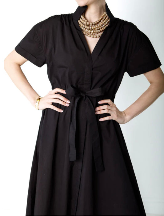 Bria Dress-Solid Black