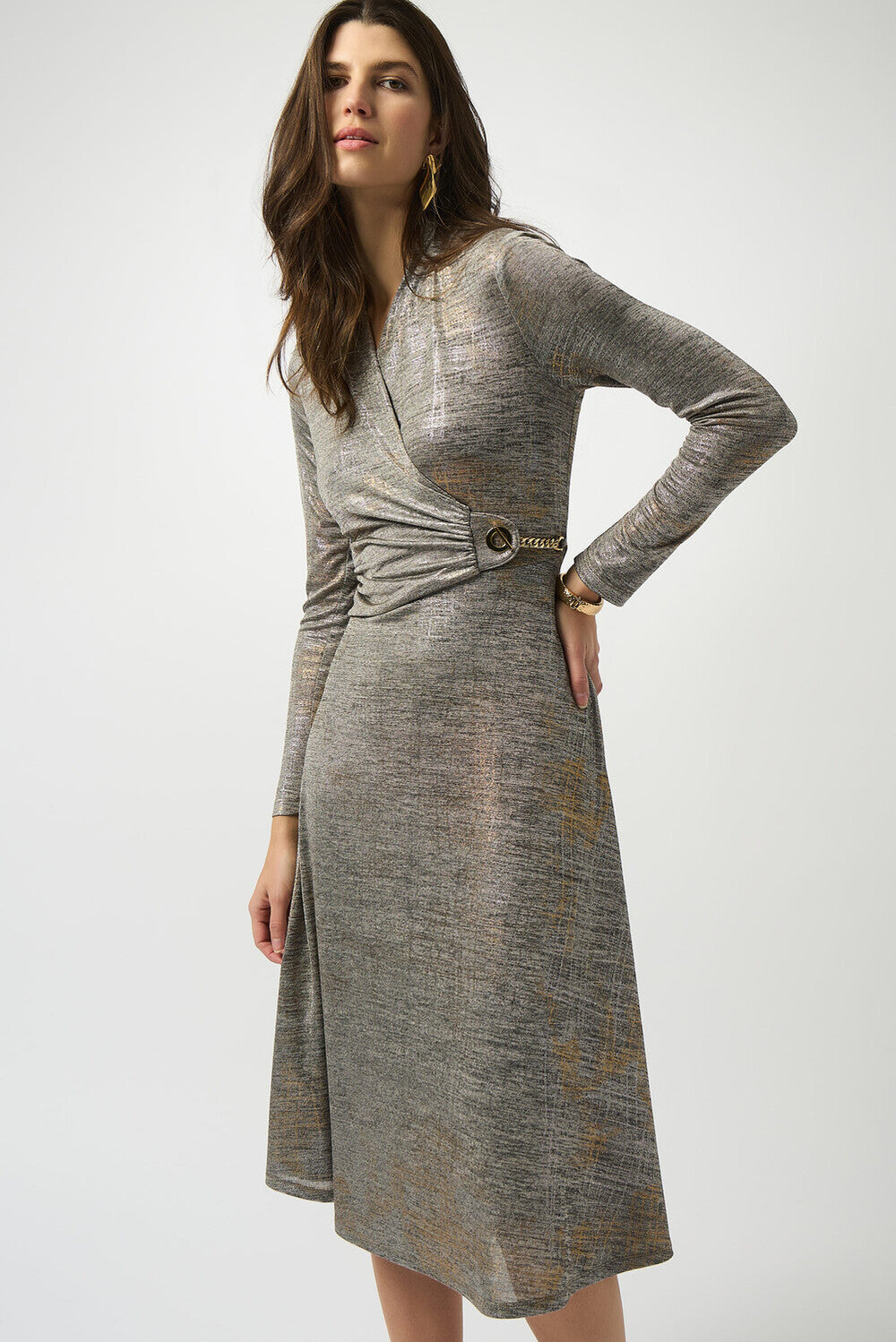 Joseph Ribkoff V-Neck Wrap Dress