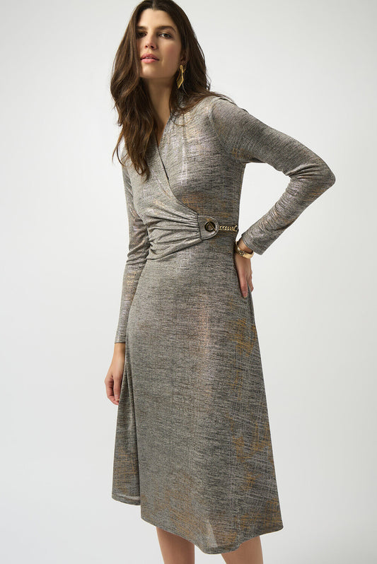 Joseph Ribkoff V-Neck Wrap Dress